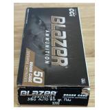 (50) Rds CCI Blazer Brass .380 Auto Ammo