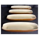 (4) Vintage Intepur Stoneware Corn Server Dishes