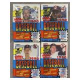 (4) 1990 Fleer Unopened Jumbo Baseball Card Packs