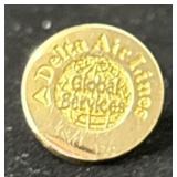 10k 1/10th Solid Gold Delta Airline Pin