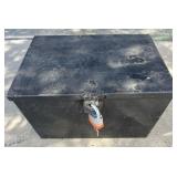 Black Metal LockBox w/ Lock & Keys