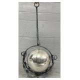 Twisted Wrought Iron & Gazing Ball Hanging Art