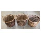 (3) Larger Wicker Baskets