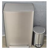 (2) Metal Foot Step Trash Cans