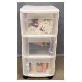 3-Drawer on Wheels of Various Craft Items