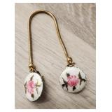 Vintage Enamel Rose Sweater Clip