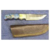 Damascus Knife w/ Sheath