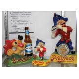 Johnny Pfeiffer and Goebel chalk advertising figures