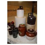 assorted crocks jugs