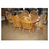 bridged twin pedistal table with 6 chairs