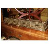 vintage heavy brass fireplace fender
