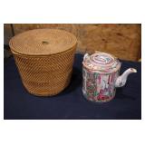 Asian tea pot with stay warm basket >>>