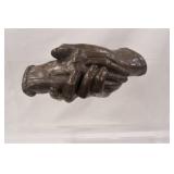 bronze/brass hands of Poets Elizabeth >