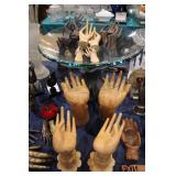 detailed wooden sculptured hands