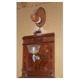 spelter and brass fist wall sconce>