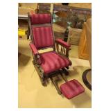 Victiorian rocker with slide out footstool
