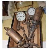 brass gauges, whistles and relief valves
