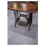 treadle base with live edge walnut top