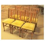 six oak dining chairs