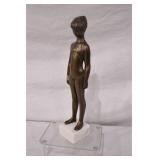 11 inch tall young girl bronze statue >>