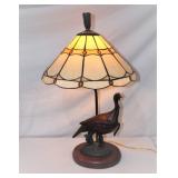 bronze finished wild turkey lamp
