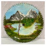 Hand Painted Saw Blade w/ Mountains;