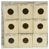 3.) 9 - Indian Cents 1890-1907> 3.) 9 - Indian Cents 1890-1907>