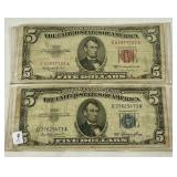 9.) 2-1953 $5 Notes> 9.) 2-1953 $5 Notes>