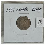 18.) 1887 Seated Dime; 18.) 1887 Seated Dime;