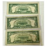 $5 Red Dot Bills; $5 Red Dot Bills;