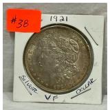 38.) 1921 Morgan Silver Dollar; 38.) 1921 Morgan Silver Dollar;