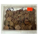 41.) 143- Unsorted Wheat Pennies; 41.) 143- Unsorted Wheat Pennies;
