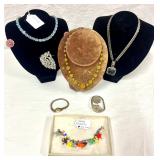 Vintage Glass & Rhinestone Jewelry; Vintage Glass & Rhinestone Jewelry;