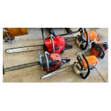 Group pic of chainsaws; Group pic of chainsaws;