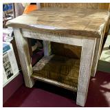 Whitewash End Table; Whitewash End Table;