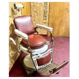 Antique Porcelain Base Brown Leather> Antique Porcelain Base Brown Leather>