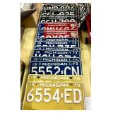 Collection of 1970s Michigan License Plates; Collection of 1970s Michigan License Plates;
