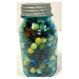 Quart Jar of Old Marbles; Quart Jar of Old Marbles;