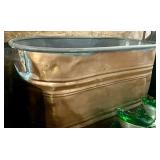Antique Copper Wash Boiler Tub; Antique Copper Wash Boiler Tub;