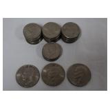 9. 3 Eisenhower Dollar Coins, 35 Kennedy Half Dollar Coins