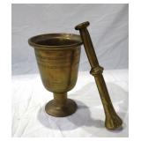 large brass mortar pestal