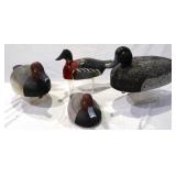 group pic of wooden duck decoys >