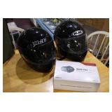 2 HJC Motorcycle Helmets w/headset