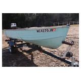 14ft Aluminum boat w/25 Johnson Sea Horse motor>