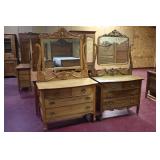 Group pic 2 over 2 oak swing mirror dressers >