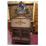 Oak drop front secretary desk >
