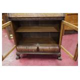 open view glass front bookcase bottom