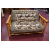 Peeled Log loveseat futon >