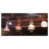 Group pic hanging parlor lights, close ups>