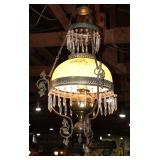 Floral painted hanging parlor light